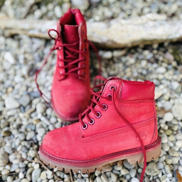 Timberland Other - Timberland Red Toddler Suede Girls Or Boys Boots 9
